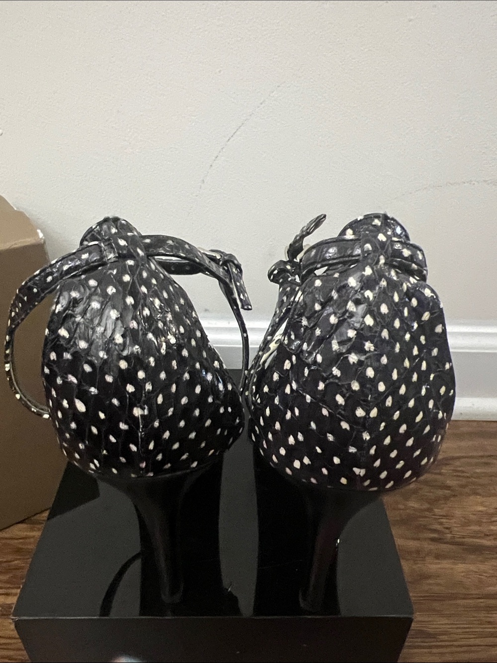 Donald J. Pliner Black & White Dot Ankle-Strap Sandals - Picture 6 of 9